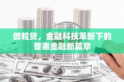 石泉微粒贷，金融科技革新下的普惠金融新篇章